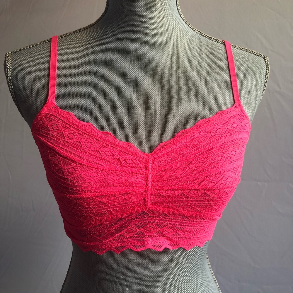 Victoria’s Secret Neon Hot Pink Lace Bralette Bra
